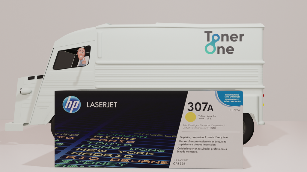 Genuine HP 307A Standard Laserjet Toner Cartridge - CE742A -Yellow