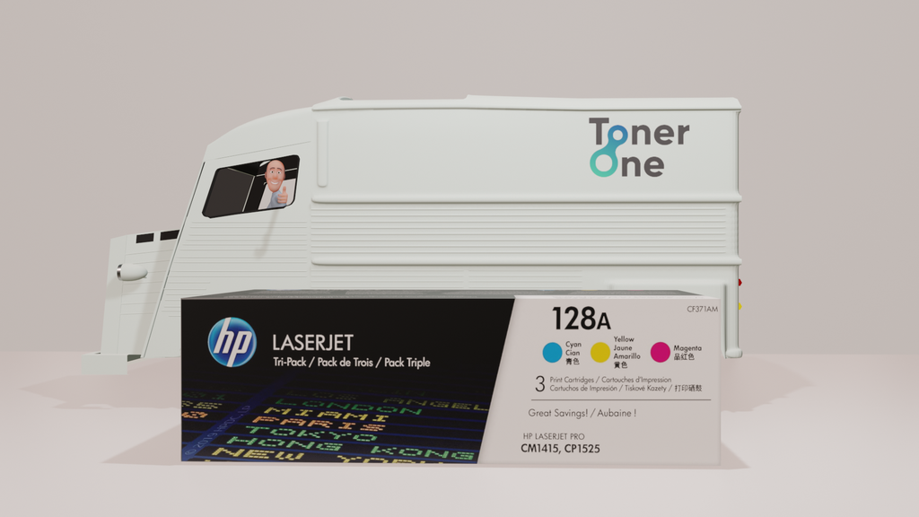 Genuine HP 128A Tripack Laserjet Toner Cartridges -CF371AM - Tri-color (copy)