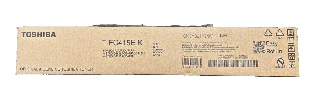 Genuine Toshiba T-FC415E-K Black Toner Cartridge - New