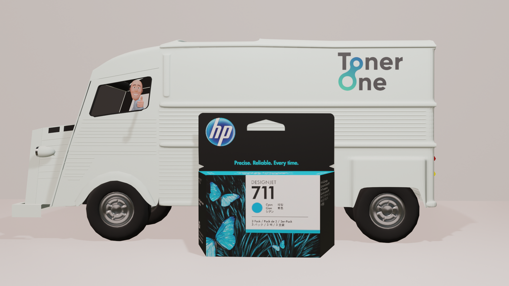 HP 711 Cyan 29-ml 3-Pack Genuine Ink Cartridges (CZ134A) for DesignJet T530, T525, T520, T130, T125, T120 & T100 Large Format Plotter Printers