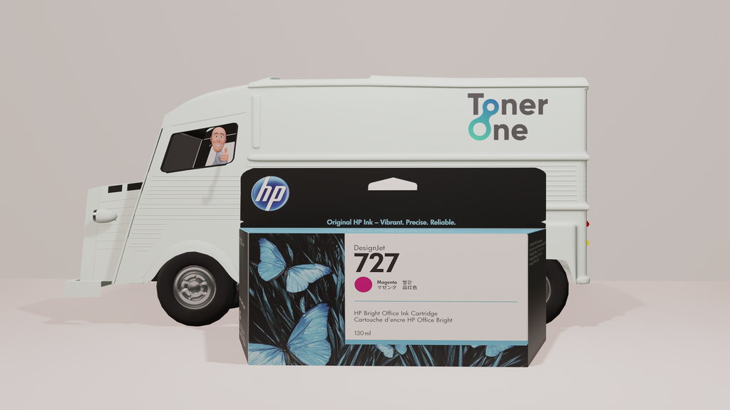 HP 727 B3P20A Magenta 130-ml Genuine HP DesignJet Ink Cartridge with original HP Ink, for HP DesignJet T2500, T1500 & T900 Series Large Format Plotter Printers and HP 727 DesignJet Printhead