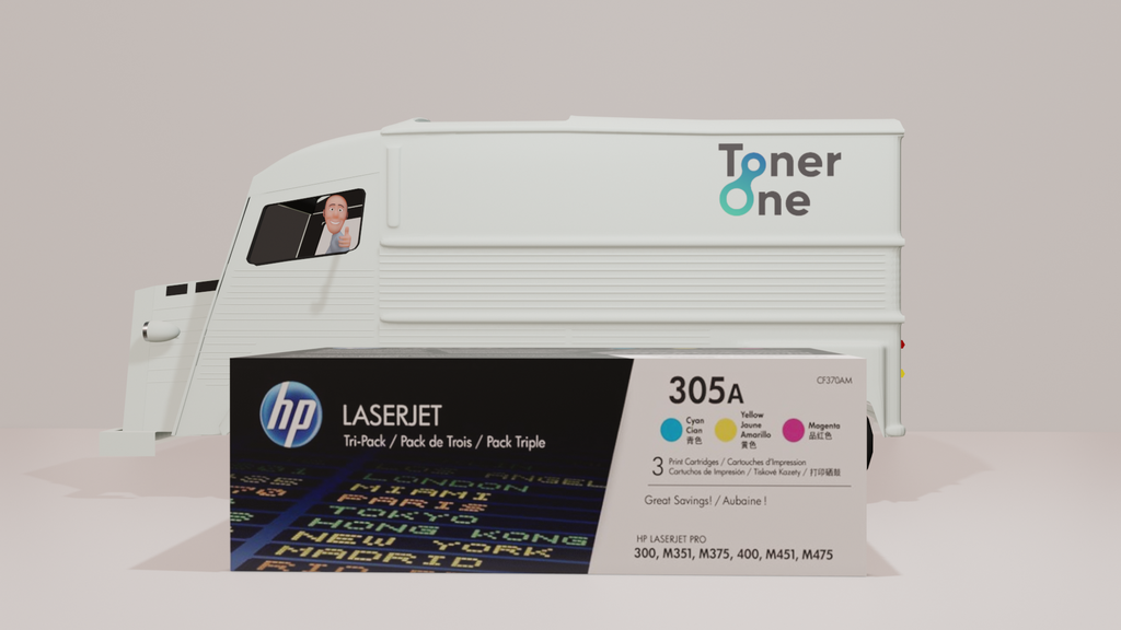 HP CF370AM 305A Original LaserJet Toner Cartridges, Cyan/Magenta/Yellow, Multipack
