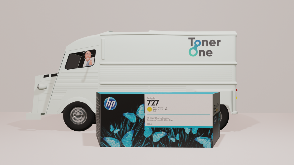 HP 727 F9J78A Yellow 300-ml Genuine HP DesignJet Ink Cartridge, high capacity, original HP Ink, for HP DesignJet T2500, T1500 & T900 Series Large Format Plotter Printers and HP 727 DesignJet Printhead