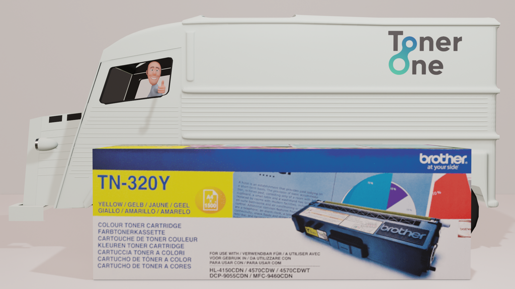Brother Genuine TN-320Y Yellow Toner Cartridge HL-4140CN 4150CDN