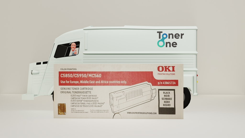 OKI Genuine 43865724 Black Toner Cartridge C5850/C5950/MC560 Sealed New  
